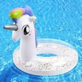 thumbnail image 1 of HEY! SPLASH Inflatable Pool Float, 21.6 Inch Toddler Pool Float, Unicorn Pool Toys with Sparkling Sequins, Swimming Ring for Swimming Pool, Summer Beach, Lake, Party Decor, White, 1 of 5