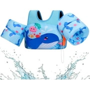 HEY! SPLASH Swim Vest for Kids, Toddler Pool Floaties Fit, Children Swimming Vest with Adjustable Strap, Swim Vest Water Wing Arm Float, Puddle Sea Beach Boat Jumper Boy Girl,Blue Big Whale