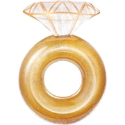 HeySplash Pool Floats for Adults,Large Engagement Ring Floatie for Bachelorette Party,Inflatable Diamond Ring,Swim Tube River Lake Wedding Bride Stagette Decor,Yellow