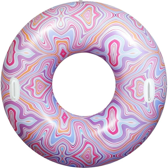 HEY! SPLASH Pool Tubes for Adult, 42 Inch Large Floats Tube Rafts with Handles, Inflatable Swimming Ring Lounge, Hawaii Fun Swim Floaties River Pool Beach Lake Party,Colorful Pink Ripple