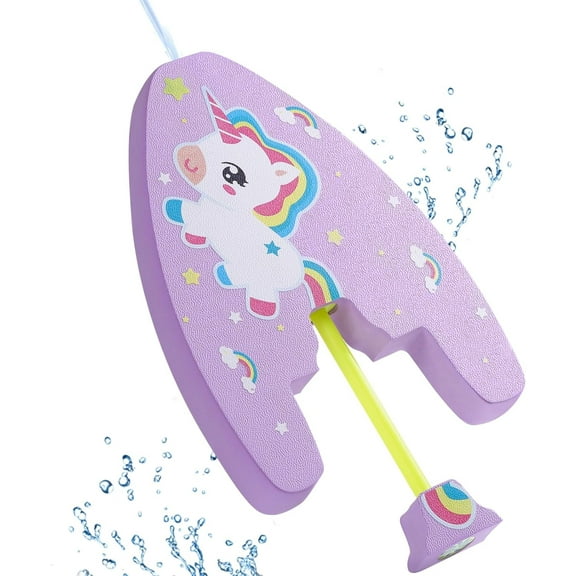 HEY! SPLASH Swim Kickboard, Cute Pattern Kickboard for Kids, Swimming Kickboard with Water Sprayer, Swim Board Training Water Fun Tool for Kids, Beginning Swimmers, Swimming Pool, Lilac Unicorn