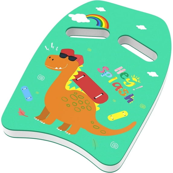 HEY! SPLASH Swim Kickboard for Kids, Swimming Training Kickboard, Cute Pattern Swim Training Aid for Children, Pool Exercise Equipments Safety Swim Board Auxiliary,Light Green Dinosaur