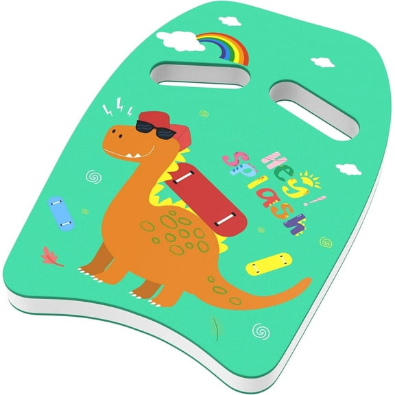 HEY! SPLASH Swim Kickboard for Kids, Swimming Training Kickboard, Cute Pattern Swim Training Aid for Children, Pool Exercise Equipments Safety Swim Board Auxiliary,Light Green Dinosaur