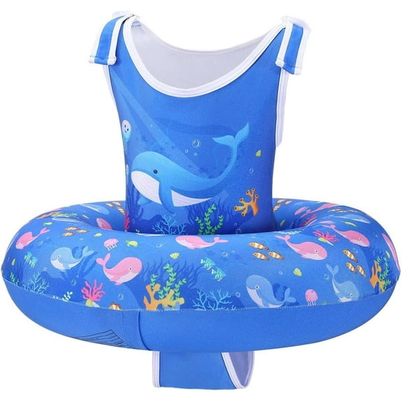HEY! SPLASH Swim Vest for Age 3-6, Swim Trainer Vests with Adjustable Strap fit for Boys Girls 30-60lbs,Children Swimsuit, Floating Tubes Swim Aid Vest,Learn to Swim Pool Floaties,Blue Whale