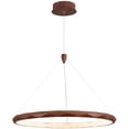 thumbnail image 1 of HEYAN 23.6" Farmhouse Pendant Light  in Walnut Wood Finish, Light Fixtures Over Table，Original Design Multi-Faceted Metal Ring Kitchen Island Lighting for Dining Room Table Coffee Bar Counter, 1 of 7