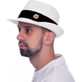 thumbnail image 1 of HEYANN Straw Fedora Hat Panama Short Brim Packable Sun Hat Trilby Hat for Men Women Family Summer Beach Vacation, 1 of 6