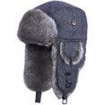 thumbnail image 1 of HEYANN Winter Trapper Hat,Wool Faux Fur Aviator Ski Trapper Trooper Pilot Snow Eskimo Hat with Ear Flaps for Men & Women, 1 of 7