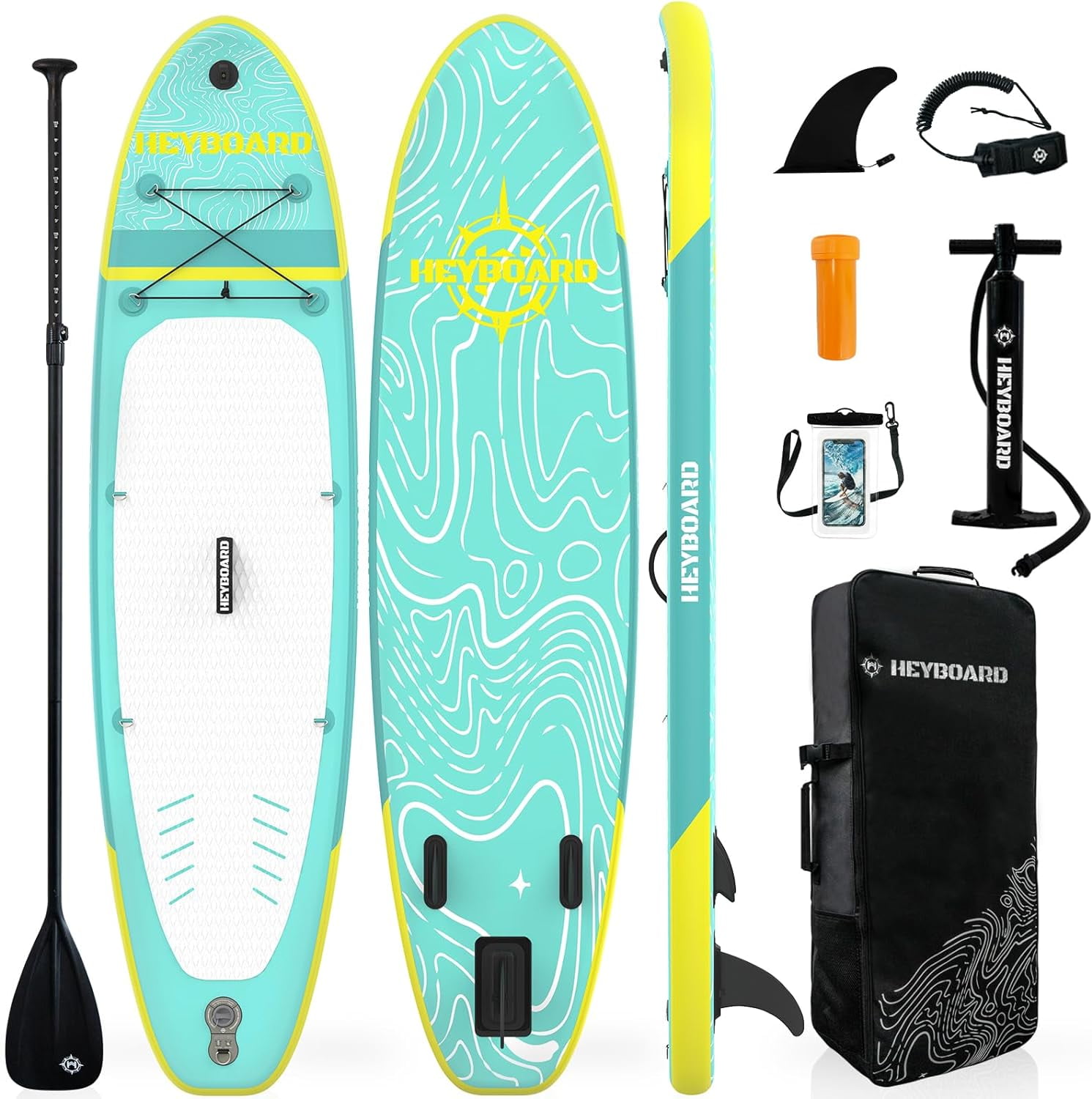 HEYBOARD 10'/10‚Äô6‚Äù Inflatable SUP Board with Accessories