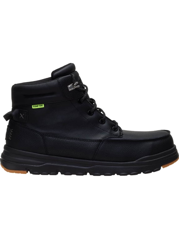 Bradley II Work CT Leather Slip-On Lace-Ups Black/Black, 9