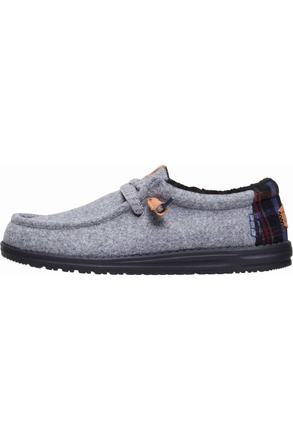 HEYDUDE Cozy Plaid Smoke Grey/Multi for Men Size 13