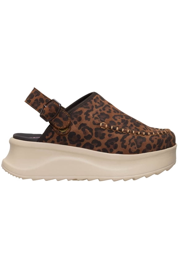 Women Delray Clog Suede , Brown Leopard, 12