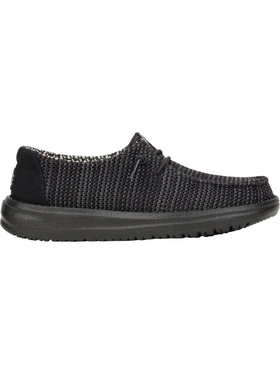 Girls Wendy Youth Stretch Mesh Slip-On Loafers Black/Black, C13