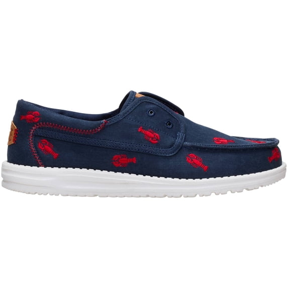 HEYDUDE Men Wally Cru Embroidered , Navy/Red, 15