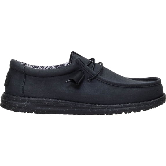 HEYDUDE Men Wally Stretch Canvas Slip-On Moccasins Black, 15