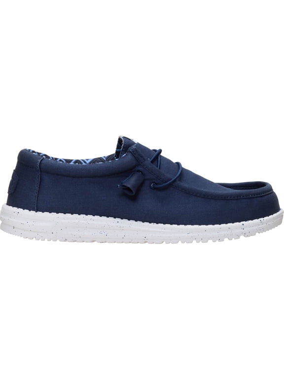 Men Wally Stretch Canvas Slip-On Moccasins Navy, 14