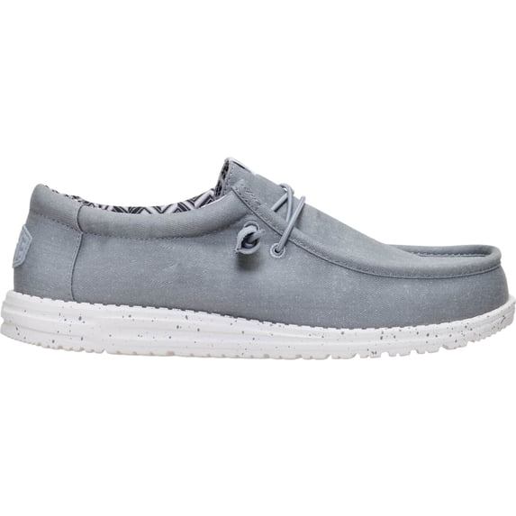 HEYDUDE Men Wally Stretch Canvas Slip-On Moccasins Light Grey, 11