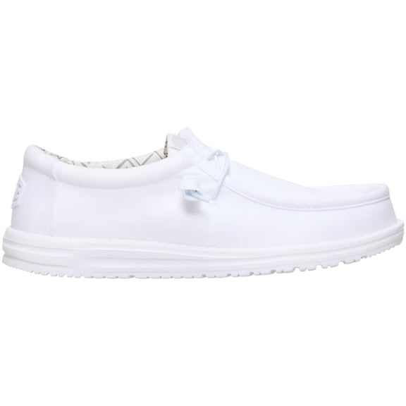 HEYDUDE Men Wally Stretch Canvas Slip-On Moccasins White/White, 7