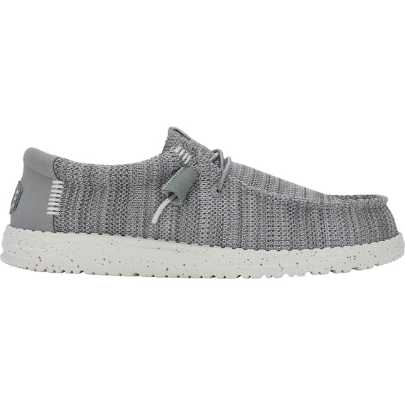HEYDUDE Men Wally Stretch Sox Wide Lace-Up Moccasins Gray, 11