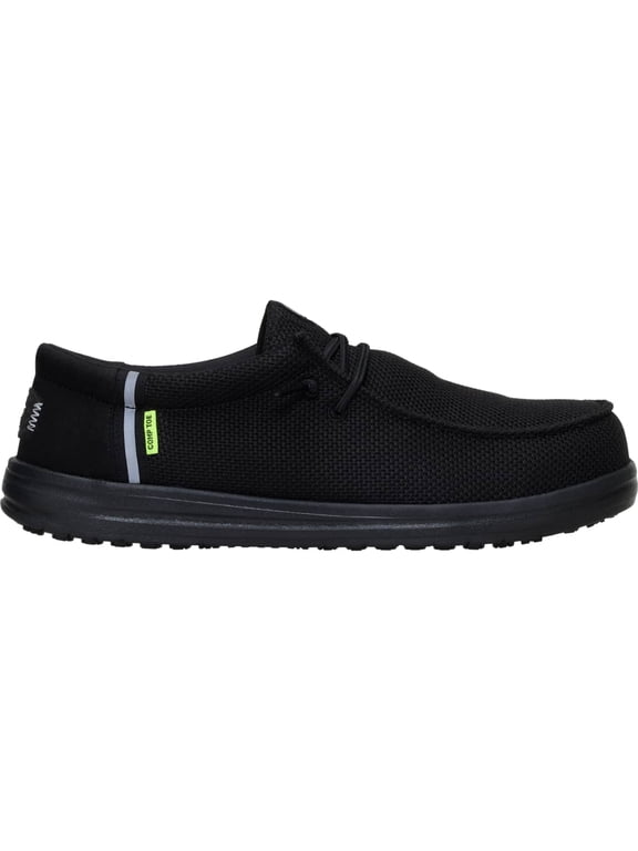 Men Wally Work Comp Toe Slip-On Loafers Black, 11