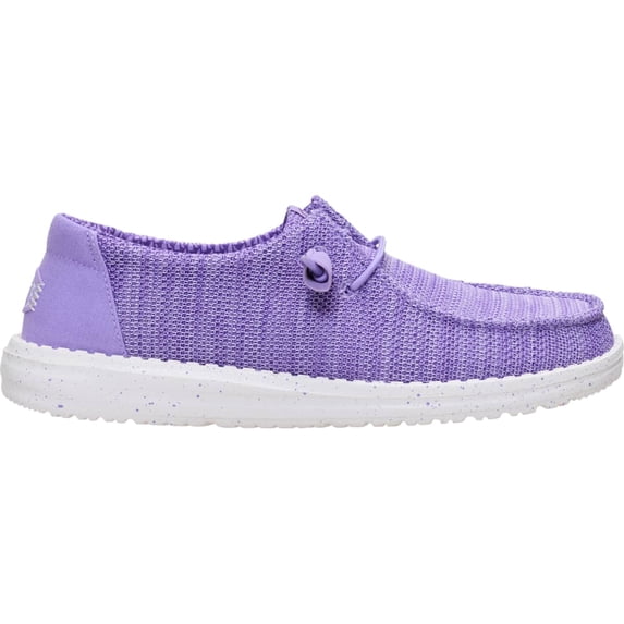 HEYDUDE Wendy Stretch Sox Lace-Up Moccasins Purple, 11