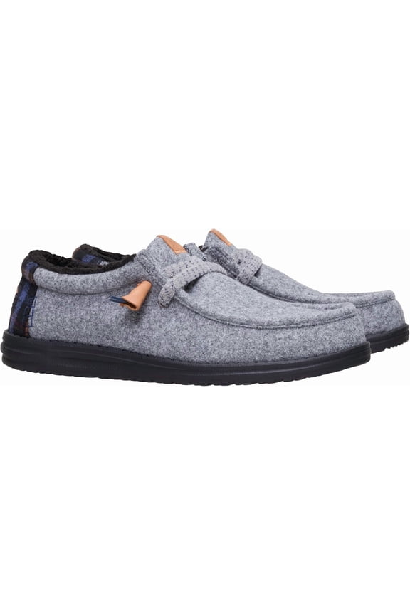 Wally Cozy Plaid Smoke Grey/Multi Men's Size 8