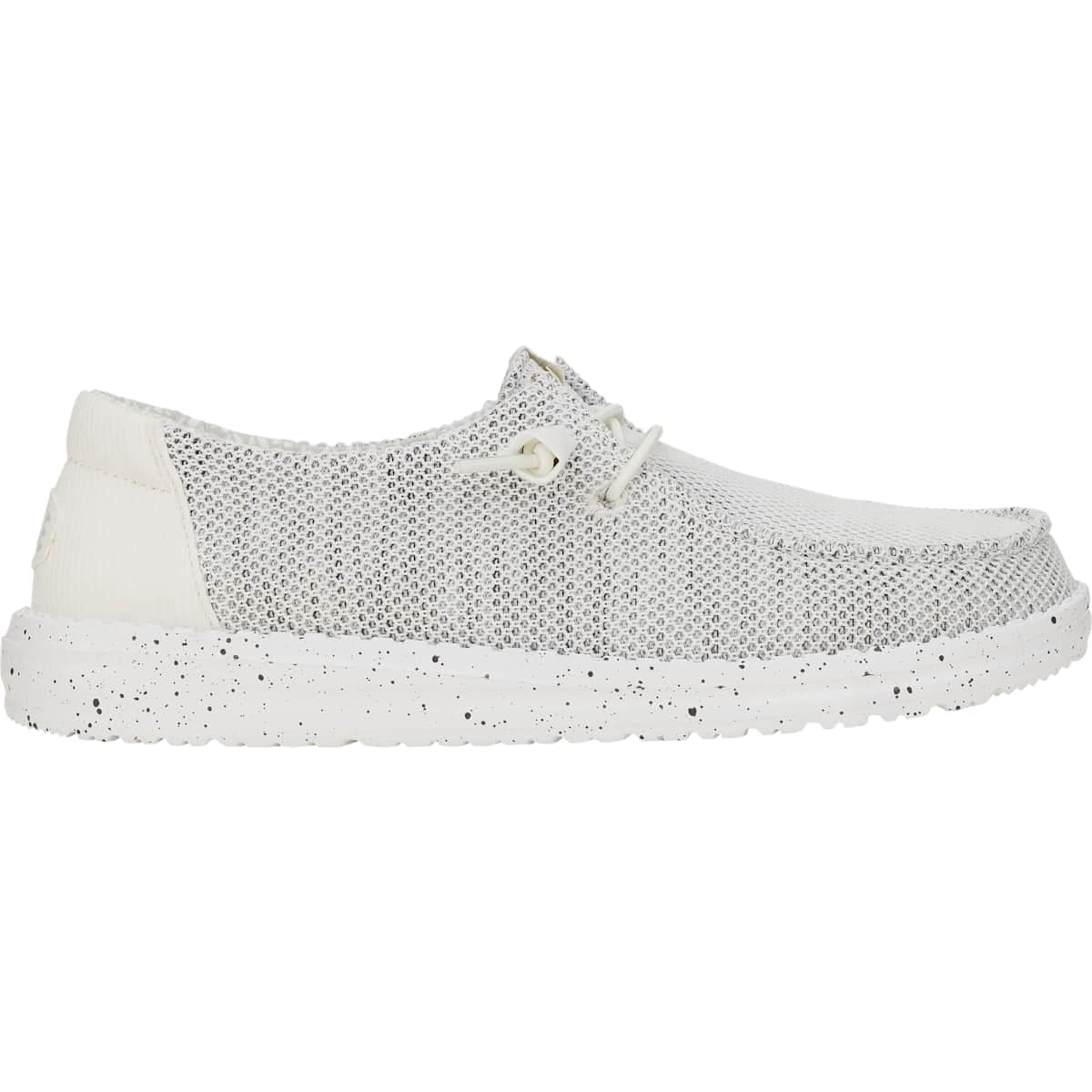 HEYDUDE Wendy Stretch Sox Wide Lace-Up Moccasins Stone White, 11