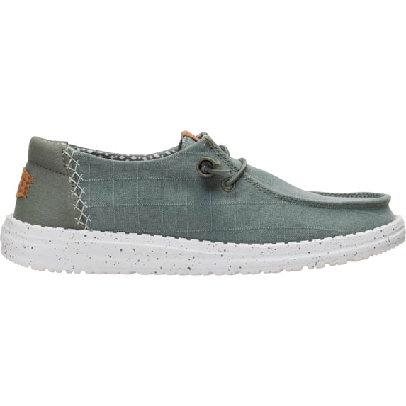 HEYDUDE Women Wendy Chambray Grid , Dark Olive, 7