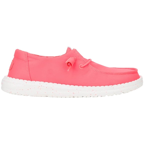 HEYDUDE Women Wendy Stretch Canvas Slip-On Loafers Fiery Coral, 8