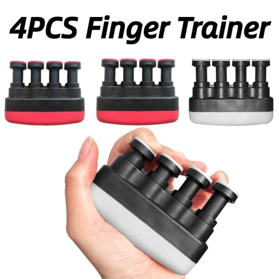 HEYMKGO 4PCS Hand ExerciserImprove Dexterity and Strength in Fingers, Hands, Forearms- Adjust Tension Per Finger Simulated Strings Help Develop Calluses- Comfortable Conditioning