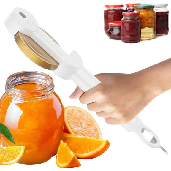 HEYMKGO Jar Opener for Seniors with Arthritis, Magnetic Can Opener for Weak Hands, Retractable Bottle Opener Get Lids off, White