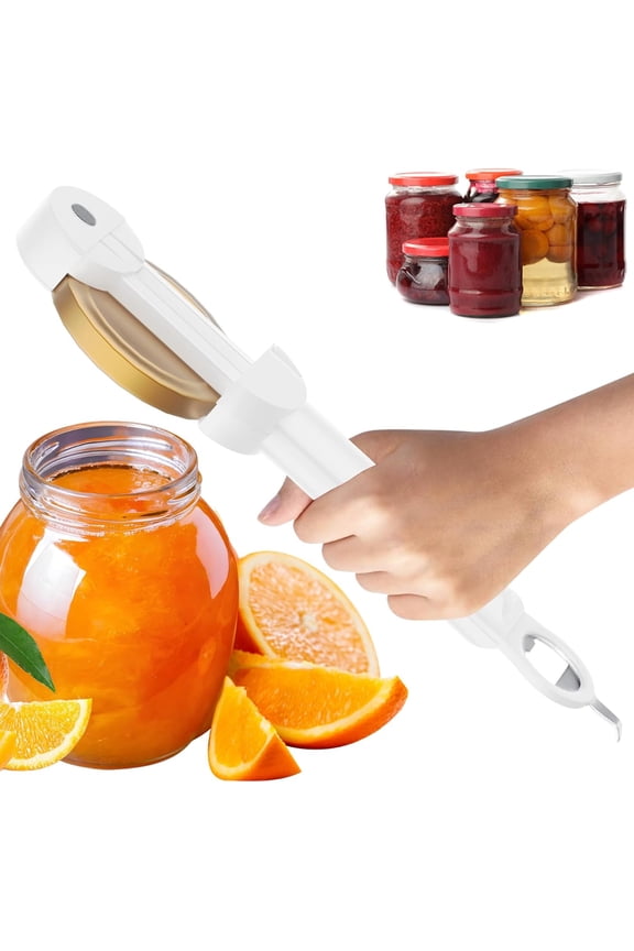 Jar Opener for Seniors with Arthritis, Magnetic Can Opener for Weak Hands, Retractable Bottle Opener Get Lids off, White