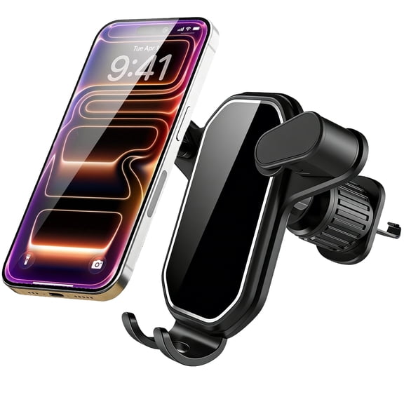 HEYMKGO Phone Holder,Car Vent Phone Mount Gravity Cell Phone Holder for All PhonesGlossy Black