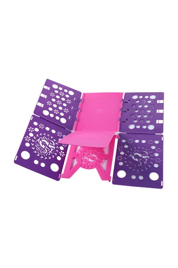 Robust Plastic T-Shirt Folding Board - Fast & Easy Clothes Organizer for Adults & Kids|Save Time & Space|Version 3 Shirt Folder|Stylish Pink & Purple Design|Suitable for Home,Travel