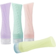 HEYMKGO Silicone Travel Size Toiletries Bottles Containers 4 Pack Leakproof Squeezable Refillable Travel Accessories