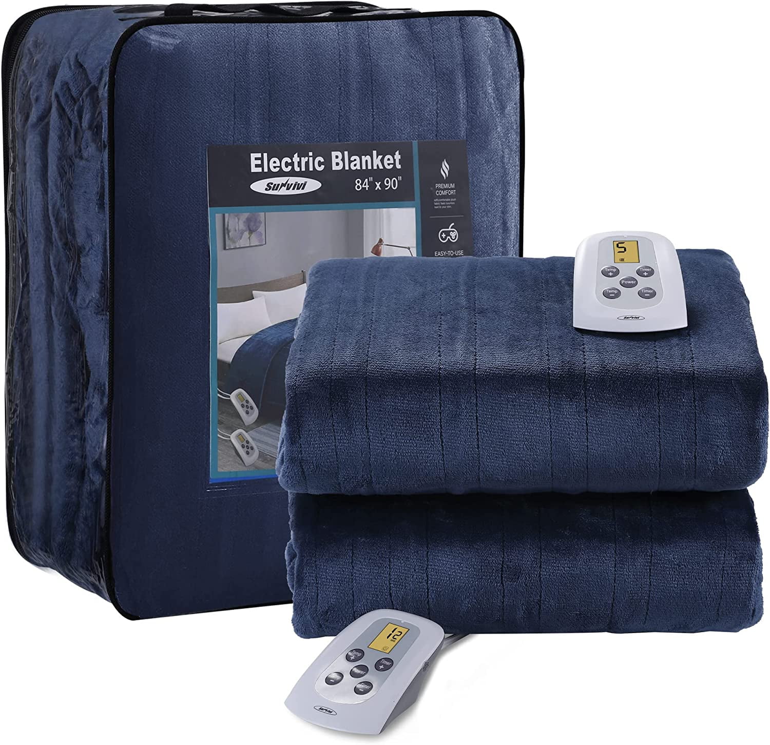 HEYNEMO Electric Blanket King Size with Dual Control Heated Blanket for