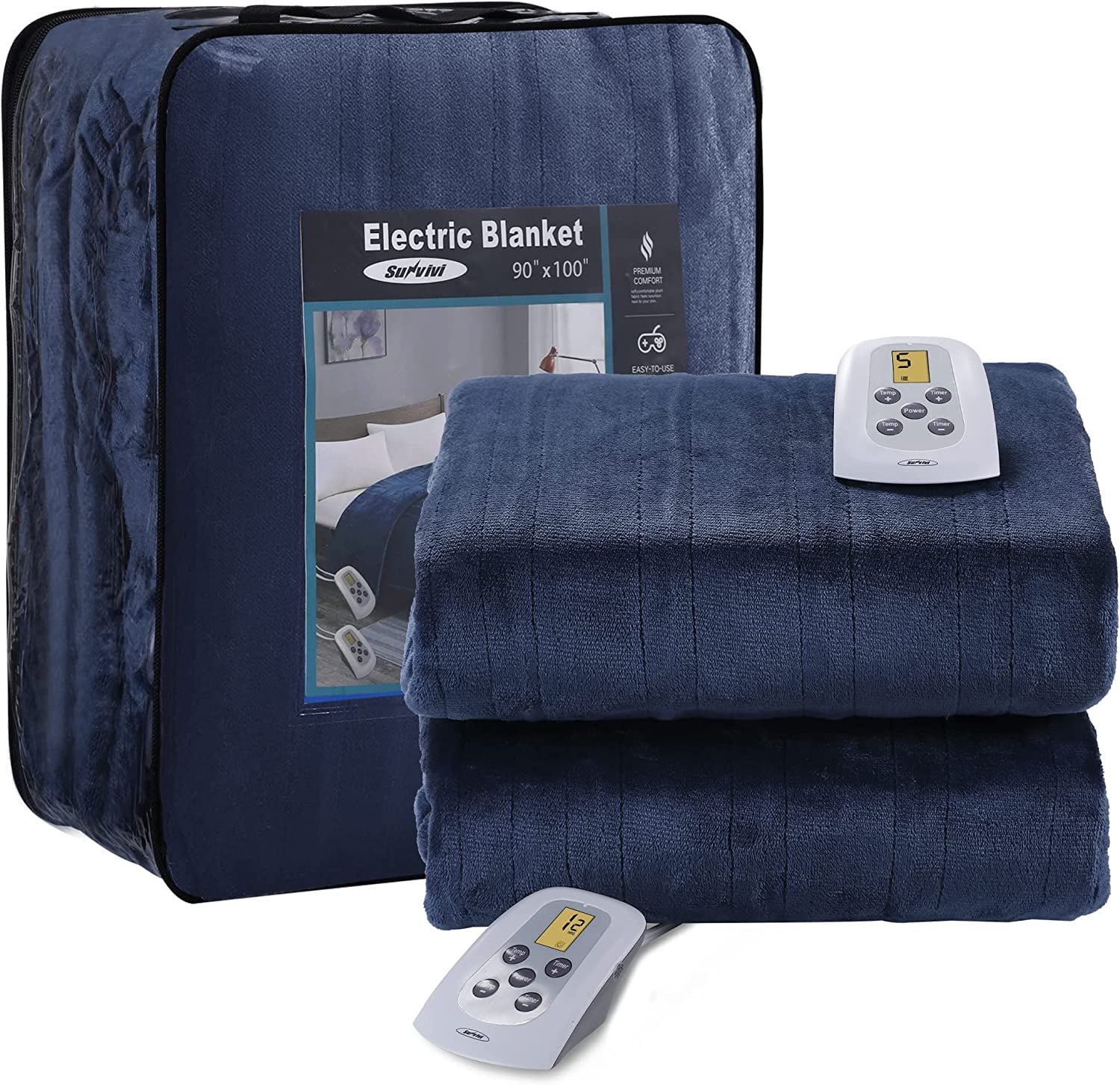 HEYNEMO Electric Blanket King Size with Dual Control Heated Blanket for(06)