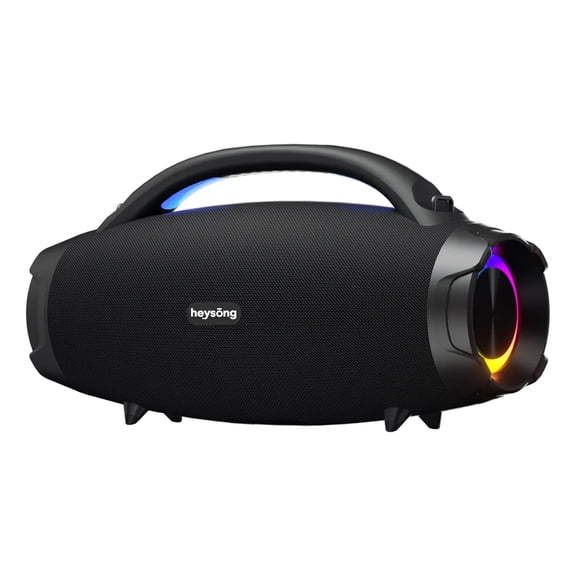 HEYSONG Bluetooth Speaker, 80W Powerful Sound IP67 Waterproof & Dustproof, TWS Dual Pairing, Super Bass Mode, LED Rhythm Light Show, 8000mAh Battery, Hands-Free Calls