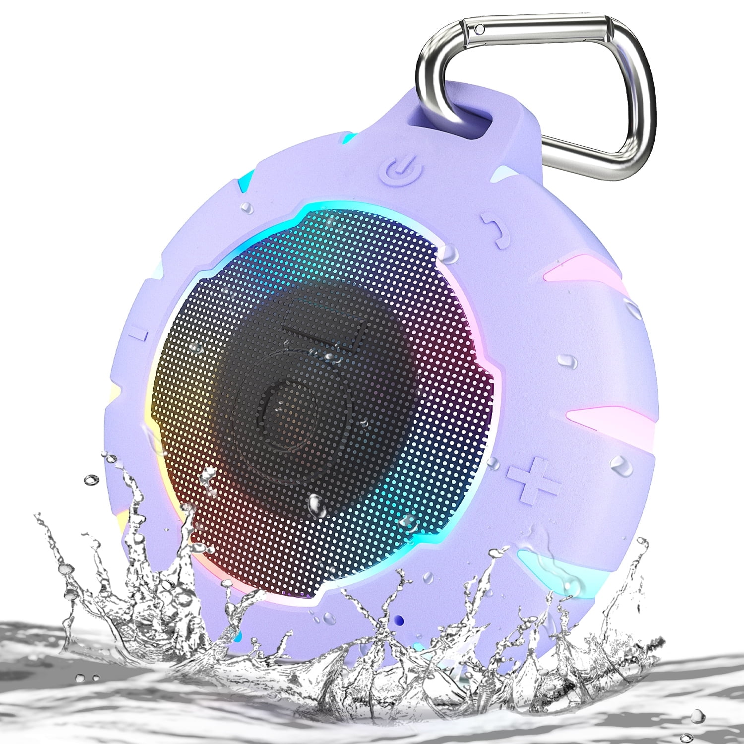 HEYSONG Shower Bluetooth Speaker, IP67 Waterproof Wireless Speakers, Stereo Bathroom Speaker, Portable Small Speakers for Kayak, Beach, Hiking, Boat Accessories, Gifts for Men-Purple