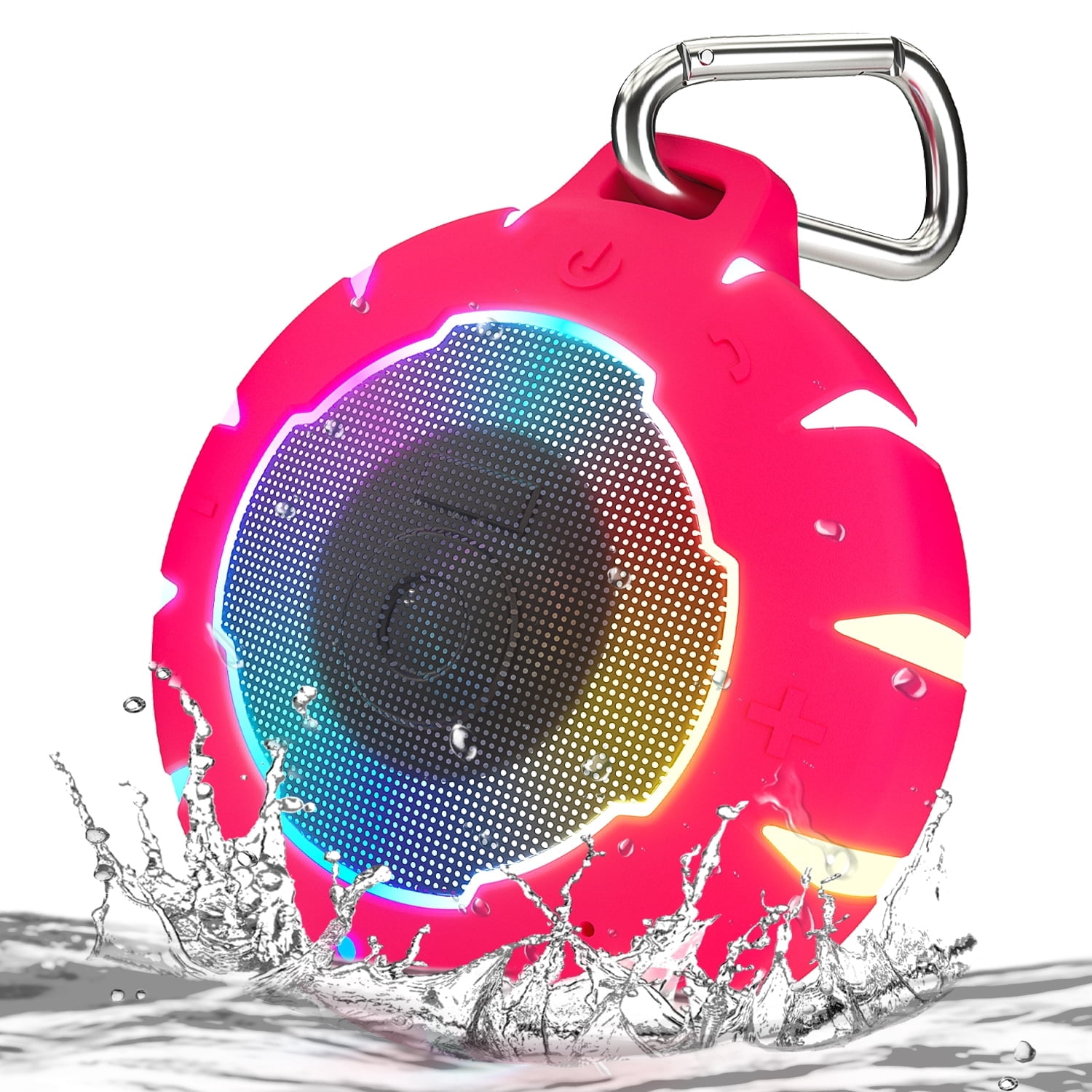 HEYSONG Shower Bluetooth Speaker, IP67 Waterproof Wireless Speakers, Stereo Bathroom Speaker, Portable Small Speakers for Kayak, Beach, Hiking, Boat Accessories, Gifts for Men-Red