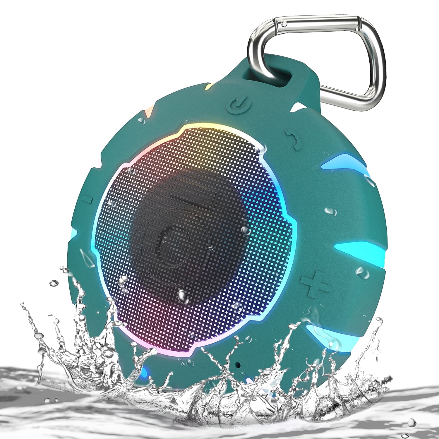 HEYSONG Shower Bluetooth Speaker, IP67 Waterproof Wireless Speakers, Stereo Bathroom Speaker, Portable Small Speakers for Kayak, Beach, Hiking, Boat Accessories, Gifts for Men-Green