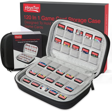 HEYSTOP 120 Switch Game Case, Switch Game Holder Compatible with Nintendo Switch & OLED Model, PS Vita Game, SD Cards Storage Case