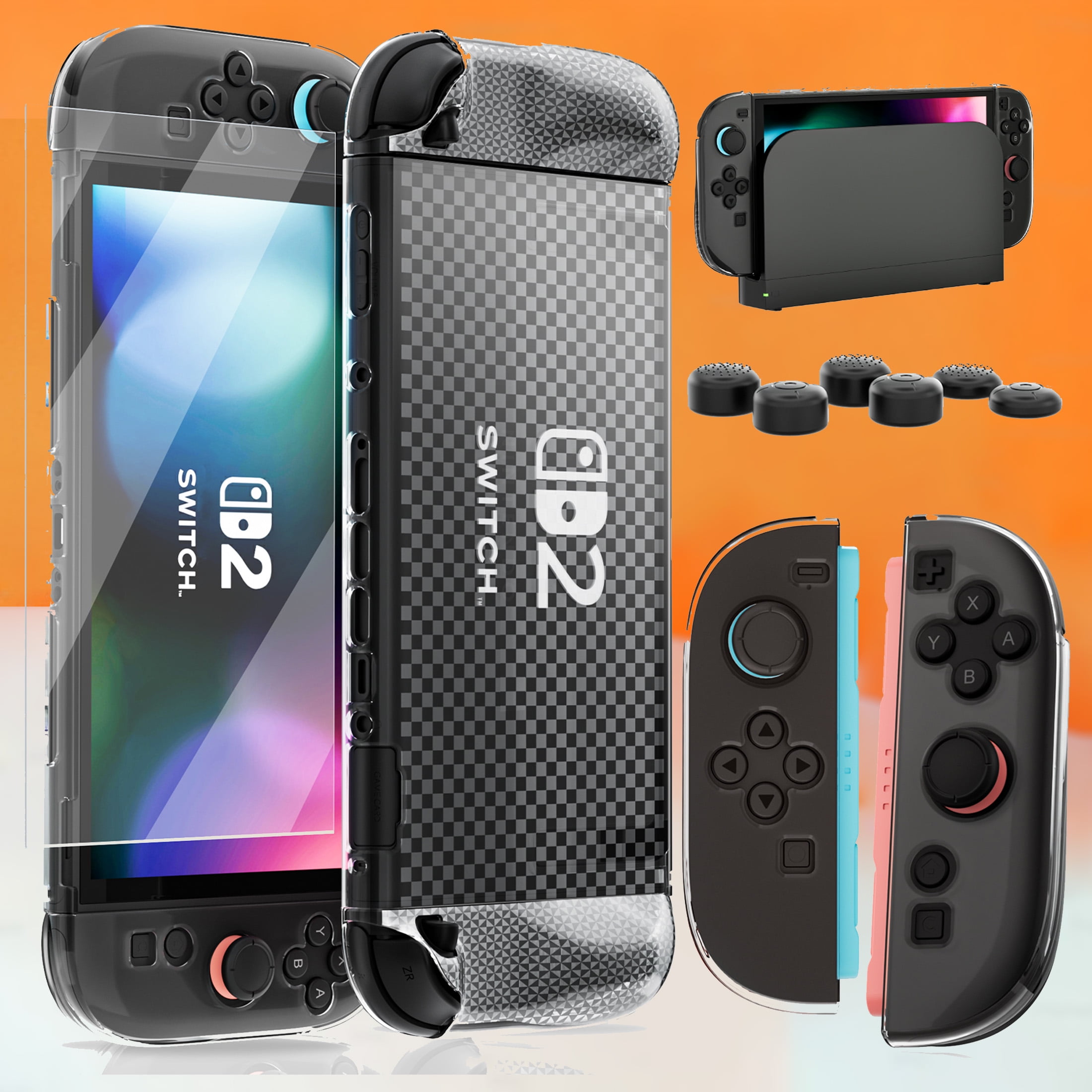 HEYSTOP 360 Protection Bundle for Nintendo Switch 2 - Protective Soft PC Shell, Screen Protector & 6pcs Thumb Grips