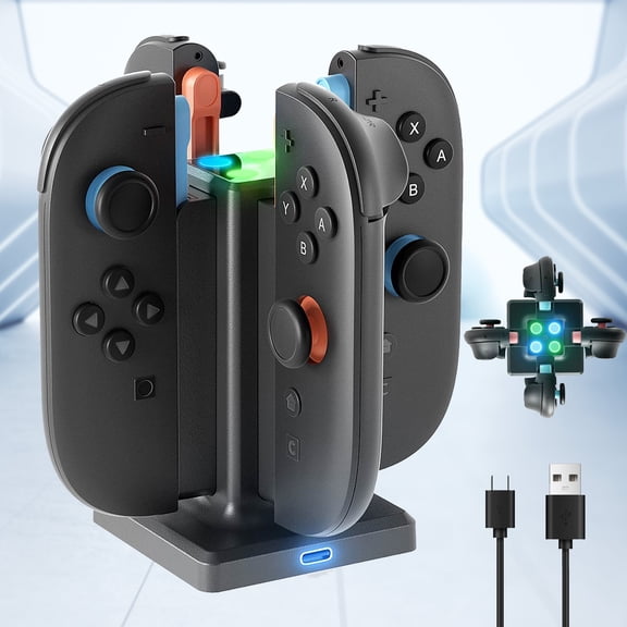 HEYSTOP 4-in-1 Charging Dock for Nintendo Switch 2 Joy-Cons Efficient Charging for Maximum Gameplay!