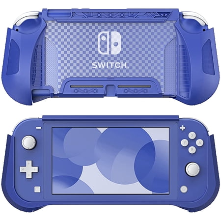HEYSTOP Case Compatible with Nintendo Switch Lite, with Tempered Glass Screen Protector and 6 Thumb Grip, TPU Protective Cover for Switch Lite with Anti-Scratch/Anti-Dust (Blue)