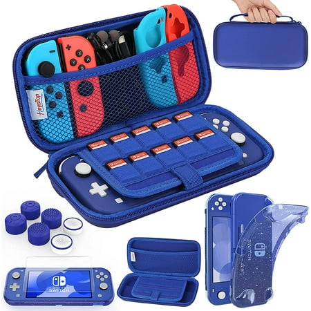 HEYSTOP Case for Nintendo Switch Lite,Protective Hard Portable Travel Carry Case for Nintendo Switch Lite Console and Accessories,Switch Lite Case with TPU Glitter Protective Case and Thumb Cap,Blue