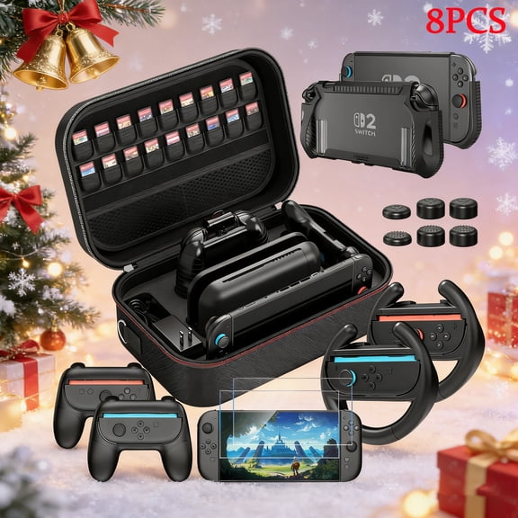HEYSTOP Case for Nintendo Switch 2 Accessories Bundle,8PCS