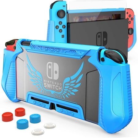 HEYSTOP Dockable Case Compatible with Nintendo Switch Cover Case with Screen Protector,TPU Protective Cover Case for Nintendo Switch with Shock Absorption and Anti-Scratch (Black)