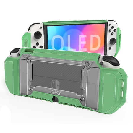 HEYSTOP Dockable Case Compatible with Nintendo Switch OLED Model 2021 with 2 Game Card Slots,Ultralight Shockproof Protective Cover