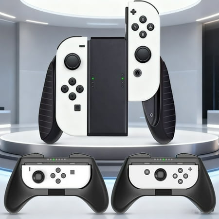 HEYSTOP Grip Compatible with Nintendo Switch/Switch OLED Joy-Con, 3 Pack, Wear Resistant Game Switch Controller Handle Case Kit for Nintendo Switch Joy Con, Black