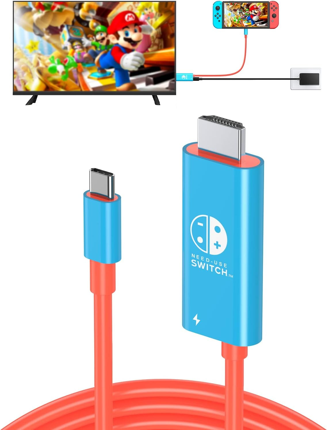 HEYSTOP Portable USB C HDMI Cable for Nintendo Switch Dock MacBook iPad Samsung Galaxy Dell XPS More Walmart